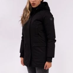 Airforce Winterjassen Herringbone Slimfit Parka Black
